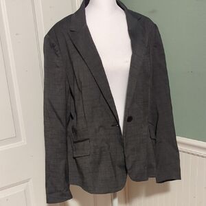 New York & Company Charcoal Blazer Size 16 Stretch Business Attire Lightweight
